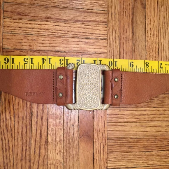 Replay Italian Brown Leather Belt Vintage Hippie S main image 8